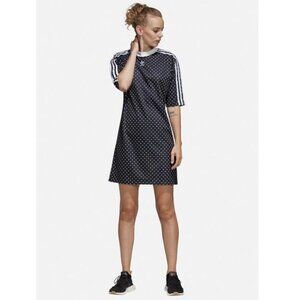 ADIDAS Originals Polka Dot T-Shirt Dress Trefoil XS